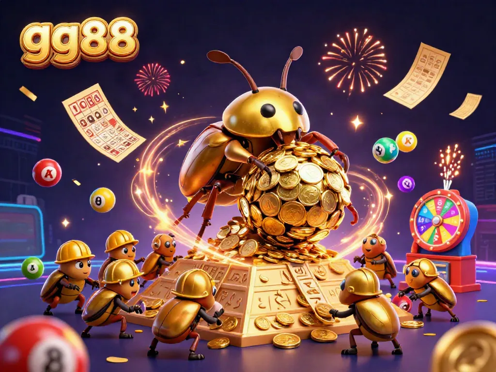 Experience excitement and winning chances at gg88 with golden coins and colorful gambling elements.